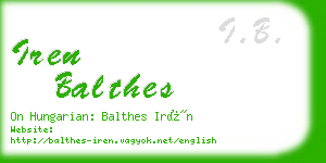 iren balthes business card